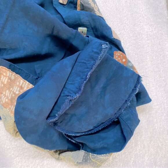 Vintage Nativewear Designs Blue Stonewash Long Sleeve Button Up Blouse M - Picture 6 of 16
